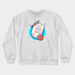 Music Lyrics with Pencil, Tune and Note of Music Cartoon Vector Icon Illustration Crewneck Sweatshirt